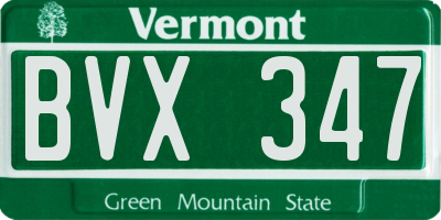 VT license plate BVX347