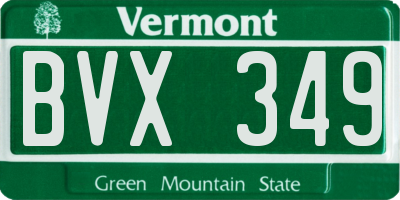 VT license plate BVX349