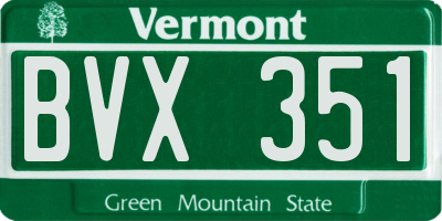 VT license plate BVX351