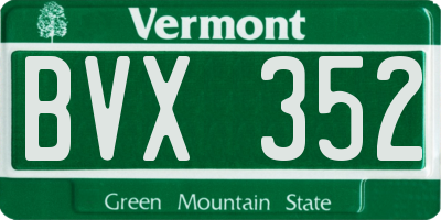 VT license plate BVX352