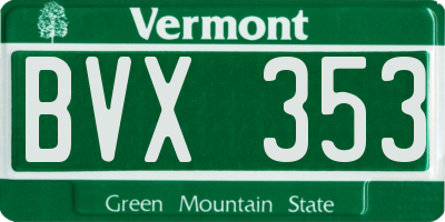 VT license plate BVX353