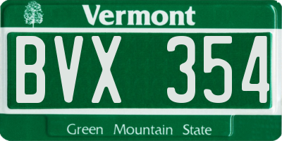 VT license plate BVX354