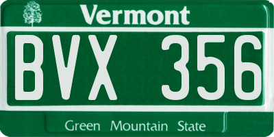 VT license plate BVX356