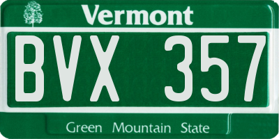 VT license plate BVX357