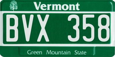 VT license plate BVX358