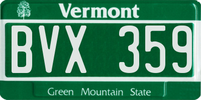 VT license plate BVX359