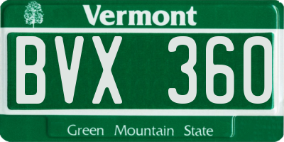 VT license plate BVX360