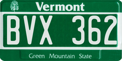 VT license plate BVX362