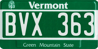 VT license plate BVX363
