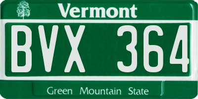 VT license plate BVX364