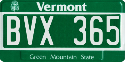 VT license plate BVX365