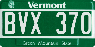 VT license plate BVX370