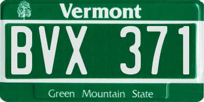 VT license plate BVX371