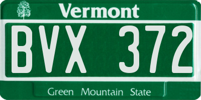 VT license plate BVX372