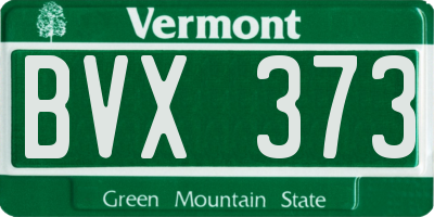 VT license plate BVX373