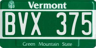 VT license plate BVX375