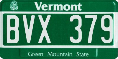 VT license plate BVX379