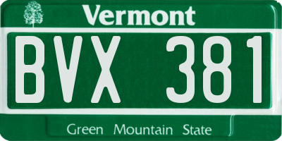 VT license plate BVX381