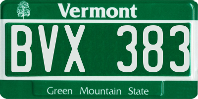 VT license plate BVX383