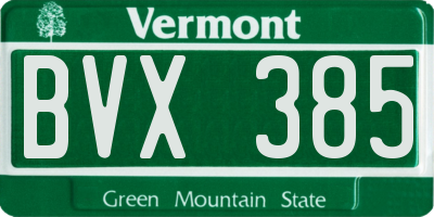 VT license plate BVX385