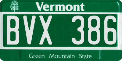 VT license plate BVX386