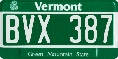 VT license plate BVX387
