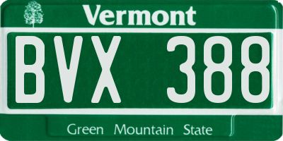 VT license plate BVX388