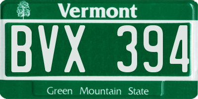 VT license plate BVX394