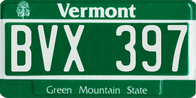 VT license plate BVX397