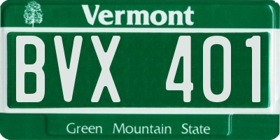 VT license plate BVX401