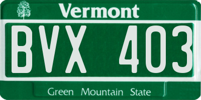 VT license plate BVX403
