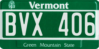 VT license plate BVX406