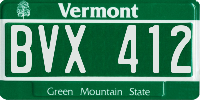 VT license plate BVX412