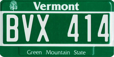 VT license plate BVX414