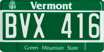 VT license plate BVX416