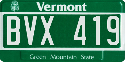 VT license plate BVX419