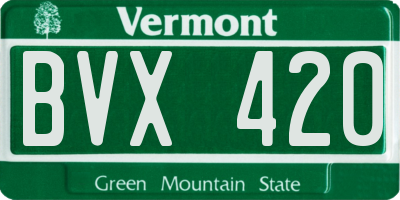 VT license plate BVX420