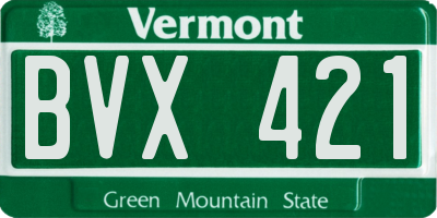 VT license plate BVX421