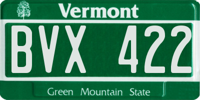 VT license plate BVX422