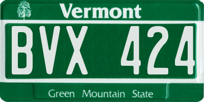VT license plate BVX424