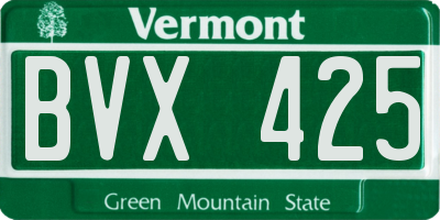 VT license plate BVX425