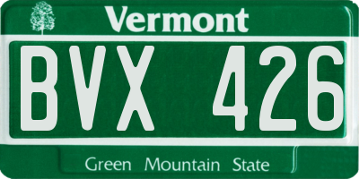 VT license plate BVX426