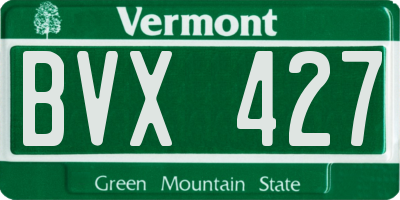 VT license plate BVX427