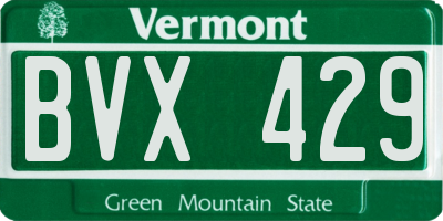 VT license plate BVX429