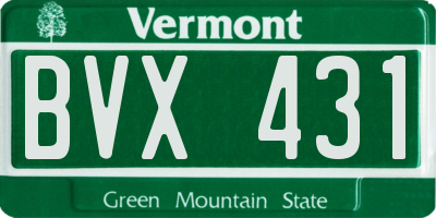 VT license plate BVX431