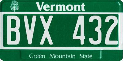 VT license plate BVX432