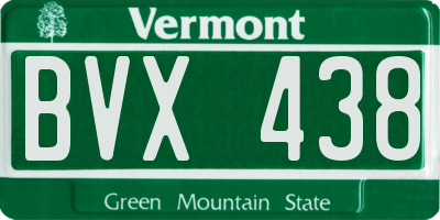 VT license plate BVX438