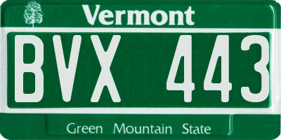 VT license plate BVX443