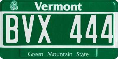 VT license plate BVX444