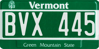 VT license plate BVX445